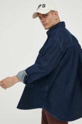 Levi's camasa jeans barbati, culoarea albastru marin, cu guler clasic, relaxed 9BYX-KDM05F_59X