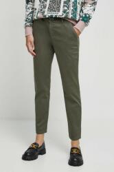 Medicine pantaloni femei, culoarea verde, fason chinos, medium waist ZBYX-SPD040_97X