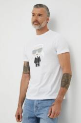 Karl Lagerfeld tricou din bumbac culoarea alb, cu imprimeu 500251.755071 9BYY-TSM0D4_00X