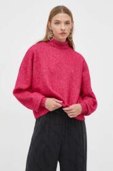HUGO BOSS pulover de lana femei, culoarea roz, light, cu guler 9BYX-SWD112_30X