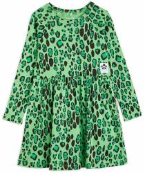 Mini Rodini rochie din bumbac pentru copii culoarea verde, mini, evazati 9BYX-SUG00N_77X