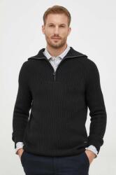JOOP! pulover de lana barbati, culoarea negru, cu guler 9BYX-SWM0JK_99X