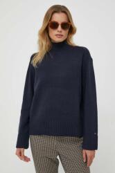 Tommy Hilfiger pulover din amestec de lână femei, culoarea bleumarin, cu turtleneck WW0WW39903 9BYX-SWD11E_59X