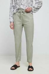 Medicine pantaloni femei, culoarea verde, fason chinos, medium waist ZPYX-SPD060_91X