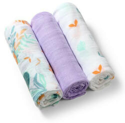 BabyOno 3 db-os színes, mintás textil pelenka bambusz - orgona - babyshopkaposvar