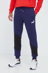 PUMA pantaloni de trening culoarea albastru marin, cu imprimeu 9BYX-SPM0CA_59X