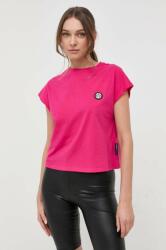Plein Sport tricou din bumbac culoarea roz PPYX-TSD2DA_43X