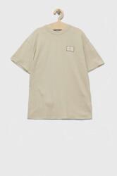 Calvin Klein tricou de bumbac pentru copii culoarea bej, neted PPYX-TSB0BA_12X