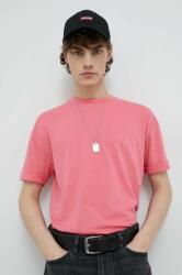 Drykorn tricou din bumbac Thilo culoarea roz, neted PPYX-TSM0TP_30X