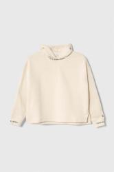 Calvin Klein bluza copii culoarea bej, cu glugă, cu imprimeu 9BYX-BLB021_01X