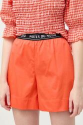 Notes du Nord pantaloni scurti femei, culoarea portocaliu, neted, high waist PPYX-SZD00L_22X
