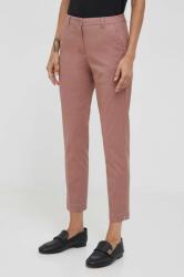 Sisley pantaloni femei, culoarea roz, mulata, high waist 9BYX-SPD0O8_30X