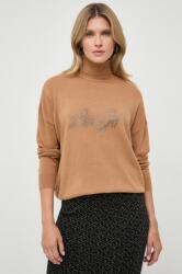 LIU JO pulover din amestec de lana femei, culoarea maro, light, cu guler 9BYX-SWD0C5_88A
