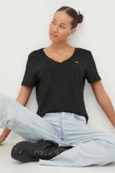 Tommy Jeans tricou din bumbac femei, culoarea negru 99KK-TSD0ZW_99X