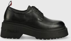 Tommy Hilfiger pantofi de piele TJW AVA LACE UP femei, culoarea negru, cu platforma, EN0EN02219 9BYX-OBD06H_99X