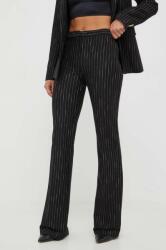 Pinko pantaloni femei, culoarea negru, lat, high waist 9BYX-SPD0R9_99A
