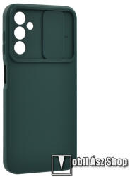 Samsung A14 5G (SM-A146), 4G (SM-A145), Szilikon mobiltok, Puha belső, Kamerafedél (Camshield), Zöld