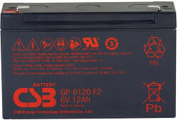 CSB-Battery GP6120 F2 6V 12Ah zárt ólomsavas akkumulátor (CSB-GP-6120-F2)