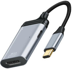 ROCKETEK DisplayPort 1.4 - 8K@60hz USB-C (Type-C) Csatlakozó Adapter + 100W PD töltő - DP-USB átalakító (YX-DDP3P4026)