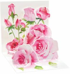 Popshots képeslap, mini, rózsaszín rózsák, Pink roses (TR329)