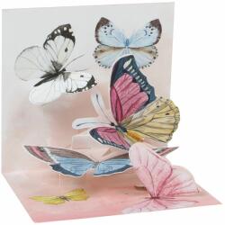 Popshots képeslap, mini, színes pillangók, Watercolour butterflies (TR309)