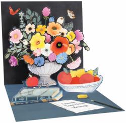  Popshots képeslap, négyzet, virágcsokor vázában (PS1481)