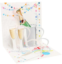  Popshots képeslap, négyzet, pezsgőspoharak (PS1202)