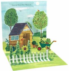  Popshots képeslap, négyzet, kerti szerszámos fészer, Garden Shed (PS1452)
