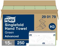 Tork Advanced Singlefold Z hajtogatott kéztörlő H3 2 rétegű, zöld, 15x250lap SCA290179