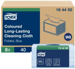 Tork színes többször használható tisztítókendő W8 1 rétegű, kék, 8x40 lap/cs SCA194450