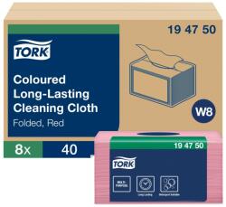 Tork színes többször használható tisztítókendő W8 1 rétegű, piros, 8x40 lap/cs SCA194750