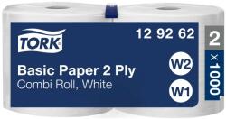 Tork általános tekercses kéztörlő papír 2 rétegű, kombi W1/W2 2 rétegű, fehér, 2x350m SCA129262