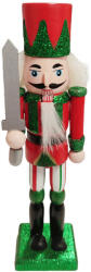 Karácsonyi Diótörő csillámos Figura karddal 18 cm