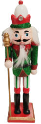 Karácsonyi Diótörő csillámos Figura bottal 18 cm