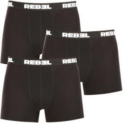 Nedeto 3PACK Férfi boxeralsó Nedeto Rebel black (3NBR001) 4XL