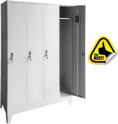 +Plus Mobilier Vestiar metalic Premium cu picioare 4 usi 1200x500x1920 mm (LxlxH), Neasamblat, PLUS gri Vestiar metalic compact 4 4 30 kg Da Otel 1200x500x1920 (61003973)