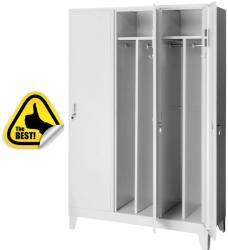 +Plus Mobilier Vestiar Premium compartimentat metalic cu picioare 3 usi, 1200x500x1920 mm (LxlxH), Asamblat, Plus gri 3 3 30 kg Da Vestiar metalic compartimentat (curat/murdar) 1200x500x1920 (61004043)