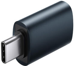 Baseus Mini Adaptor USB Type-C Tata la USB 3.0 Mama, Baseus OTG, Aluminiu, Blue (ZJJQ000003)