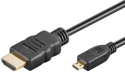Basekit Cablu HDMI Tata la Micro HDMI Tata, Basekit, 4k @60Hz, 2 Metri, Negru (BK-KPHDMAD2)