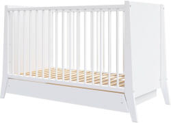Hubners Patut copii din lemn Hubners Cosmo 120x60 cm alb cu sertar (PHCOS12ALS) - drool Lenjerii de pat bebelusi‎, patura bebelusi