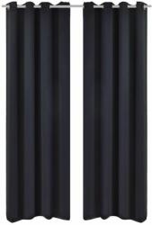 VidaXL Draperii blackout 2 bucăți 135 x 245 cm cu inele metalice Negru (130369)