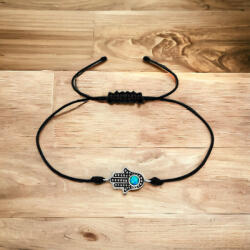  Hamsa - Zsinór + 925 Ezüst Karkötő