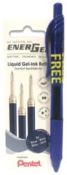 Pentel Rollertoll zselés golyóátmérő 0, 7 mm Pentel EnerGel BL107-CX írásszín kék + ajándék tollbetét 3db/csomag (LR7-3C-PROMO) - irodaitermekek