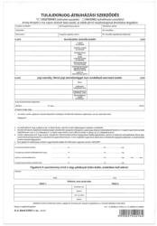  Tulajdonjog átruházási szerződés 4lapos garnitúra A. REND. 3/2012 (NYOMTAREND32012) - irodaitermekek