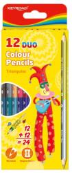 Keyroad Színes ceruza készlet kétvégű, háromszögletű Keyroad Duo 12 klf. szín (KR971281)