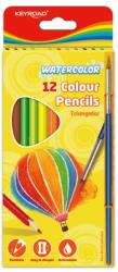 Keyroad Színes ceruza készlet akvarell, háromszögletű ecsettel Keyroad Aqua Fun 12 klf. szín (KR971872)