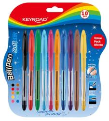 Keyroad Golyóstoll 0, 7 mm 10 db/bliszter Keyroad vegyes színek (KR972056) - irodaitermekek
