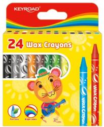 Keyroad Zsírkréta készlet 8x90 mm 24 db/bliszter Keyroad Wax Crayon vegyes színek (KR971558) - irodaitermekek