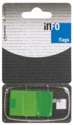 Info notes Jelölőcímke 25x43mm, 50lap, műanyag, Info Notes Info Flags zöld (7727-99) - irodaitermekek