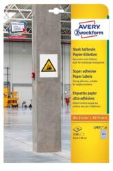 Avery Etikett címke, 25, 4 x10mm, szuper tapadású 189 címke/ív, 20 ív/doboz, Avery fehér (L7871-20) - irodaitermekek